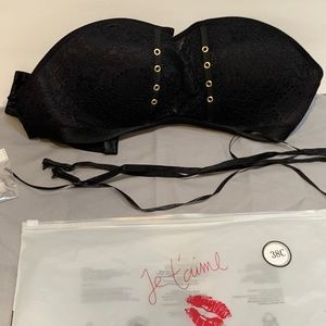 Women's Strapless Bra Black - New